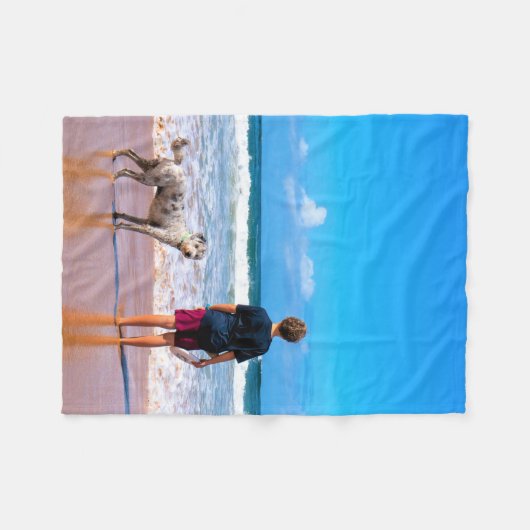 Aangepaste uw foto fleece deken gepersonaliseerd (Voorkant (Horizontaal))