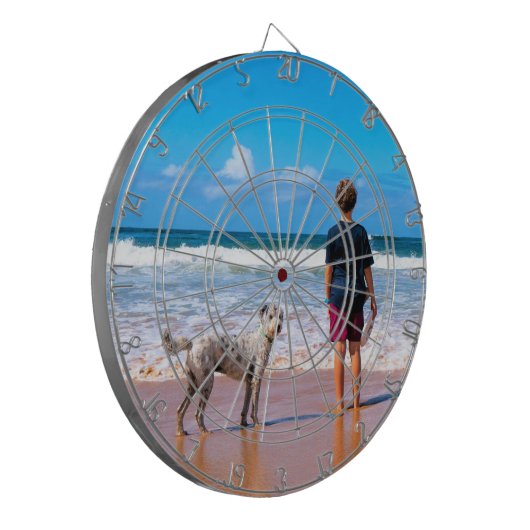 Aangepaste uw foto gepersonaliseerde dart board dartbord (Voorkant Links)