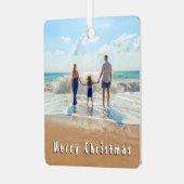 Aangepaste uw foto gepersonaliseerde kerst ornamen metalen ornament (Voorkant links)