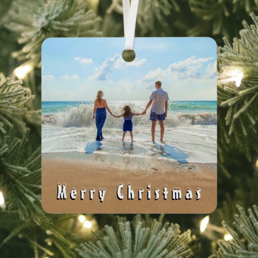 Aangepaste uw foto gepersonaliseerde kerst ornamen metalen ornament (Insitu)