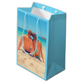 Aangepaste uw foto geschenkzak gepersonaliseerd medium cadeauzakje (Achterkant Gekanteld)