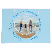 Aangepaste uw foto geschenkzak met tekst naam groot cadeauzakje (Voorkant)