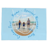 Aangepaste uw foto geschenkzak met tekst naam groot cadeauzakje (Achterkant)