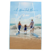 Aangepaste Uw Foto Gift Bag met Tekst Medium Cadeauzakje (Achterkant)