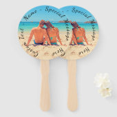 Aangepaste uw foto hand ventilator met tekstnaam handwaaier (Voorkant en achterkant)