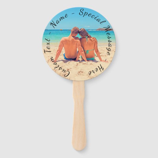 Aangepaste uw foto hand ventilator met tekstnaam handwaaier (Voorkant)