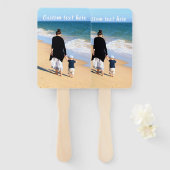 Aangepaste uw foto hand ventilator met tekstnaam handwaaier (Voorkant en achterkant)