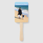 Aangepaste uw foto hand ventilator met tekstnaam handwaaier (Achterkant)