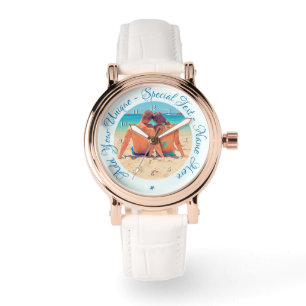 Aangepaste uw foto horloge cadeau en tekst geperso