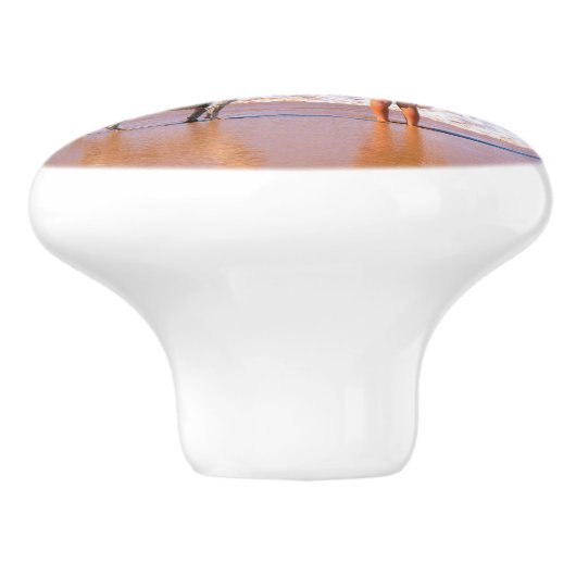 Aangepaste uw foto keramische knop met tekst (Zijkant)