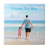 Aangepaste uw foto keramische Tegel met tekst Tegeltje (Voorkant)