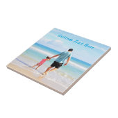 Aangepaste uw foto keramische Tegel met tekst Tegeltje (Zijkant)