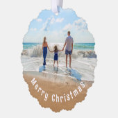 Aangepaste uw foto Kerst Ornament Kaart (Links)