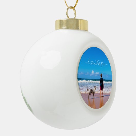 Aangepaste uw foto Kerstmis ornamenten met tekst (Links)