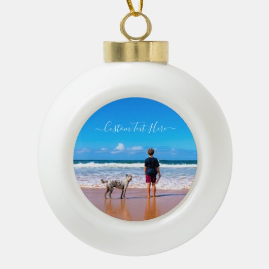 Aangepaste uw foto Kerstmis ornamenten met tekst (Voorkant)