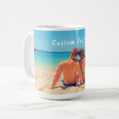 Aangepaste uw foto koffie Mok cadeau met tekst (Voorkant links)