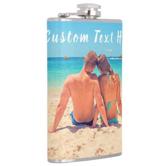 Aangepaste uw foto kolf cadeau met tekst naam heupfles (Rechts)