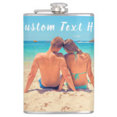 Aangepaste uw foto kolf cadeau met tekst naam heupfles (Voorkant)