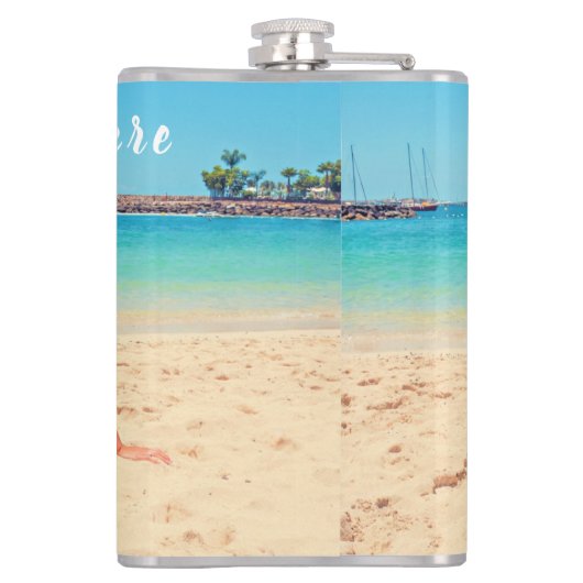 Aangepaste uw foto kolf cadeau met tekst naam heupfles (Achterkant)