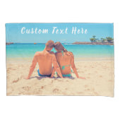 Aangepaste Uw Foto Kussen Hoesje Gift met Tekst Na Kussensloop (Voorkant)