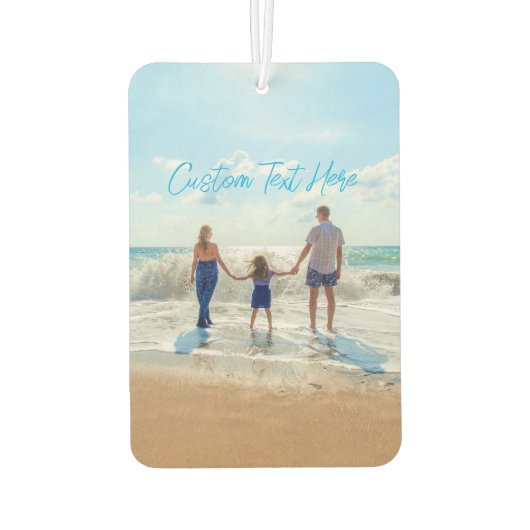 Aangepaste uw foto luchtverfrisser met tekst (Achterkant)