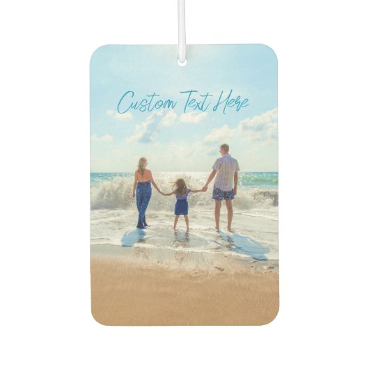 Aangepaste uw foto luchtverfrisser met tekst (Voorkant)