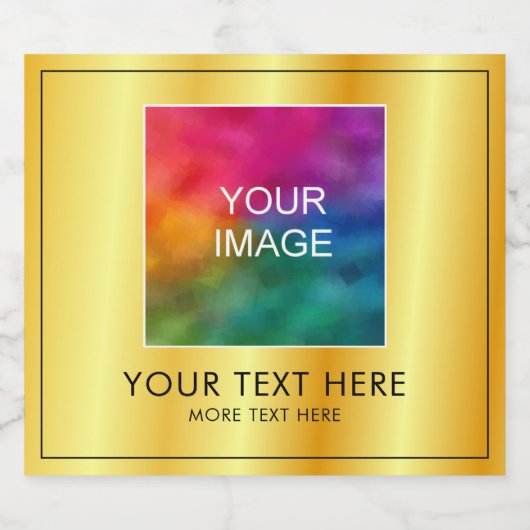 Aangepaste uw foto of Logo Hier Modern Gold Look Bier Etiket (Enkel label)