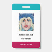 Aangepaste uw foto of Logo Tekst Naam Business Bad Badge (Achterkant)