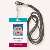 Aangepaste uw foto of Logo Tekst Naam Business Bad Badge (Achterkant met draagriem)