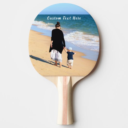Aangepaste uw foto Ping Pong Paddle Gift met Tekst Tafeltennisbatje (Voorkant)