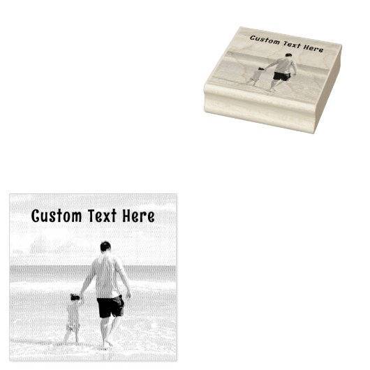 Aangepaste uw foto Rubber stempel met tekst (Gestempeld)