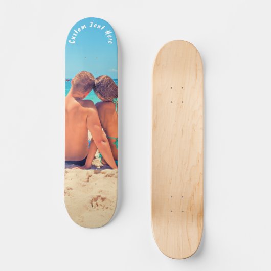 Aangepaste uw foto skateboard met tekst (Voorkant)