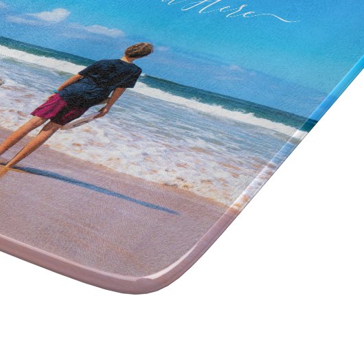 Aangepaste uw foto snijplank gepersonaliseerde tek (Hoek)