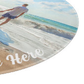 Aangepaste uw foto snijplank met tekstnaam (Hoek)