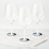 Aangepaste Uw Foto Verjaardag Wijnglas Label en Te (Set)