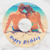 Aangepaste Uw Foto Wijnglas Labels met Tekst (Achterkant)