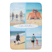 Aangepaste uw fotocollage badmat met tekst (Voorkant Verticaal)