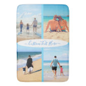 Aangepaste uw fotocollage badmat met tekstnaam (Voorkant Verticaal)