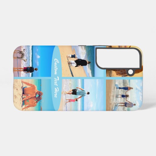 Aangepaste uw fotocollage en tekst gepersonaliseer samsung galaxy hoesje (Achterkant horizontaal)