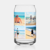 Aangepaste uw fotocollage gepersonaliseerd blikvorm glas (Achterkant)