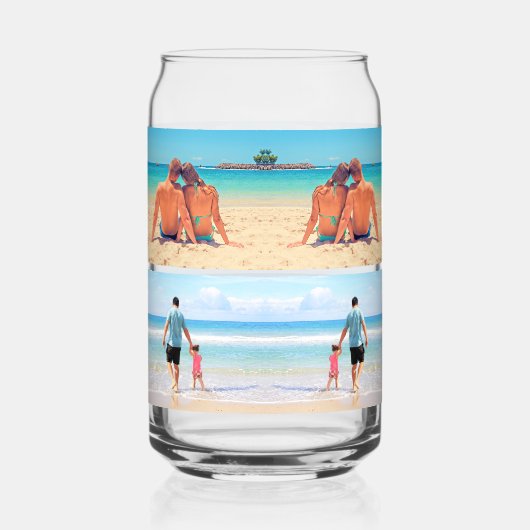 Aangepaste uw fotocollage gepersonaliseerd blikvorm glas (Links)