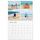 Aangepaste uw fotocollage kalender cadeau met teks (Feb 2026)