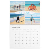 Aangepaste uw fotocollage kalender cadeau met teks (Jan 2026)