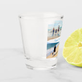 Aangepaste uw fotocollage Shot Glass met tekst Shot Glas (Links)