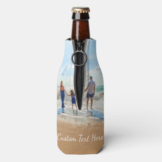 Aangepaste uw Fotofles Koeler met Tekst (Fles Achterkant)