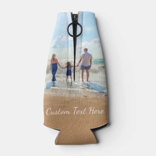 Aangepaste uw Fotofles Koeler met Tekst (Achterkant)