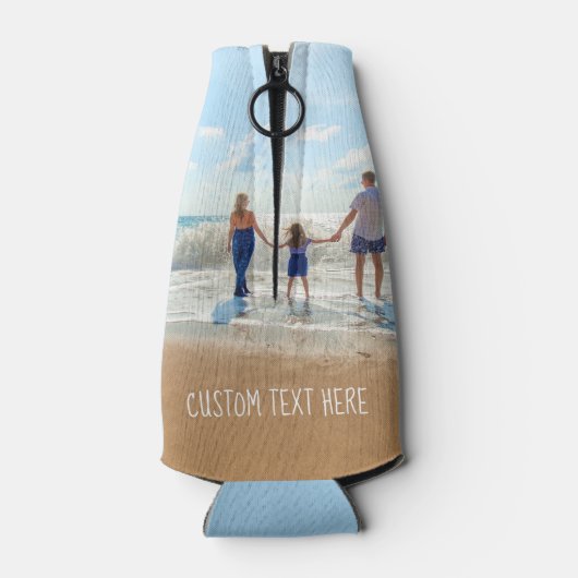 Aangepaste uw Fotofles Koeler met Tekst (Achterkant)