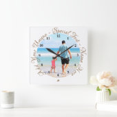 Aangepaste uw fotoklok met tekst gepersonaliseerd vierkante klok (Huis)