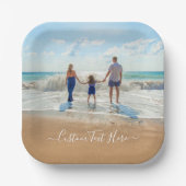 Aangepaste uw fotopartij papieren Borden met tekst Papieren Bordje (Voorkant)