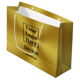 Aangepaste Uw Logo Hier op Brushed Gold Look Groot Cadeauzakje